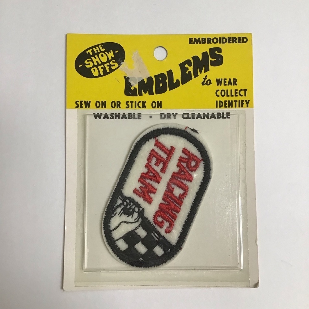 1970's Embroidered Patch for Jacket RACING TEAM The Show Offs Sewing NEW Vintage